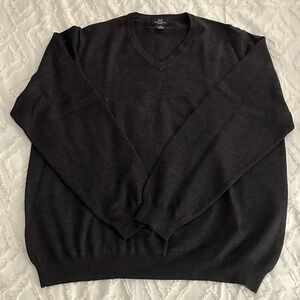 Charcoal Grey Brooks Brothers v-neck sweater size XL